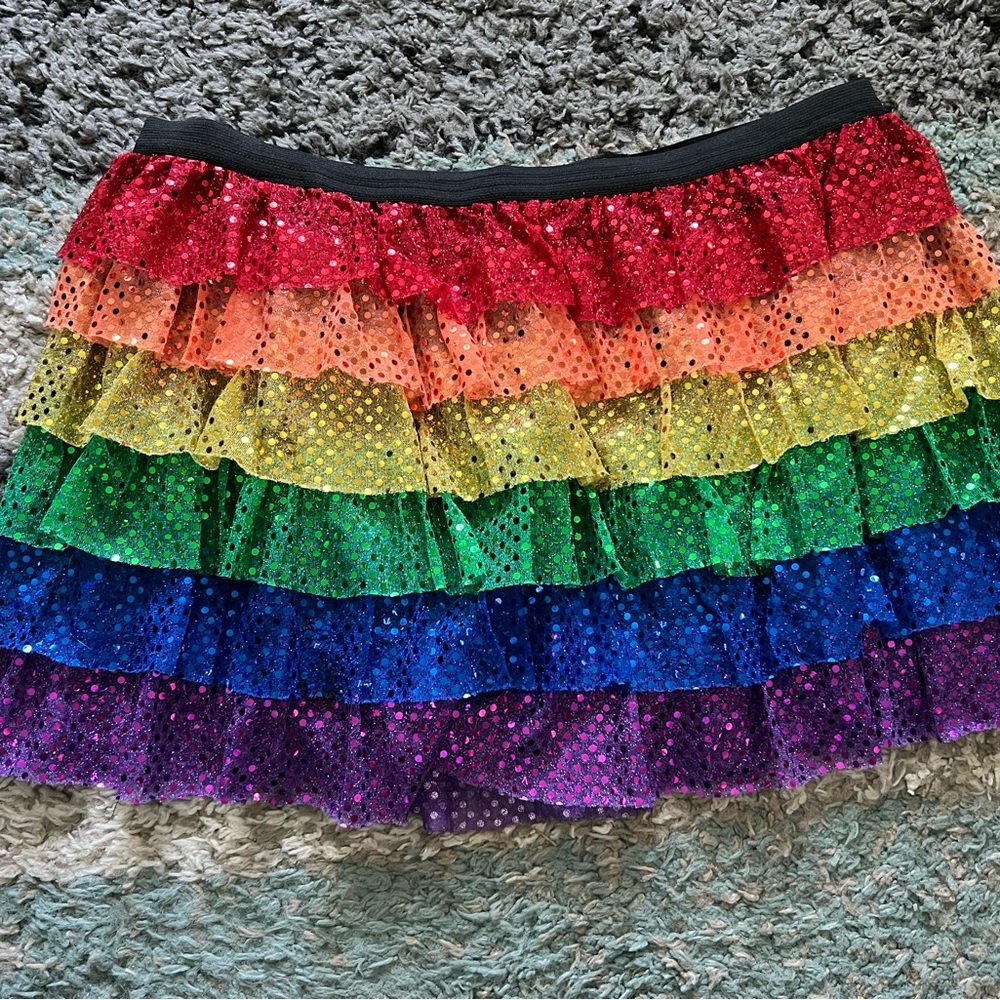 Sparkle Athletic Rainbow Sequin Running Skirt